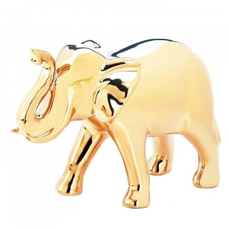 Accent Plus Accent Plus 10018252 Golden Elephant Figure; Large 10018252